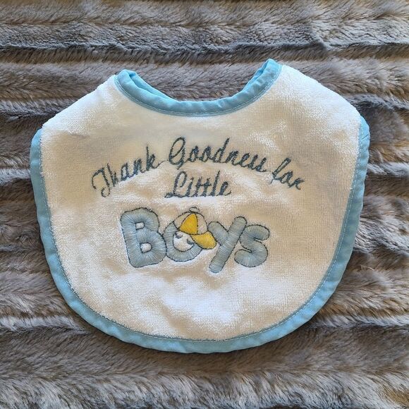 Thank Goodness For Little Boys Bib - Picture 2 of 5